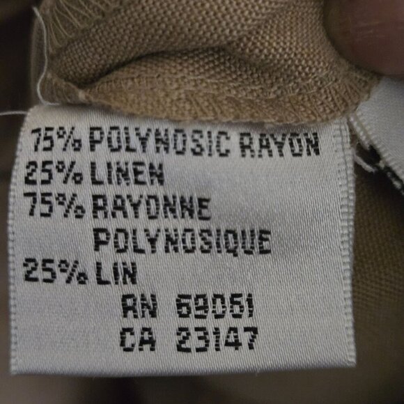 Talbots NWT Vintage Tan Linen Blend Sleeveless Lagonlook Midi Dress Size 6p - Picture 7 of 7